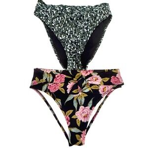 NWOT Shade & Shore Women's Bikini Bottoms Bundle Size L High Waist